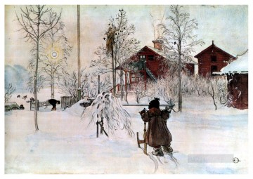  Larsson Canvas - the yard and wash house Carl Larsson